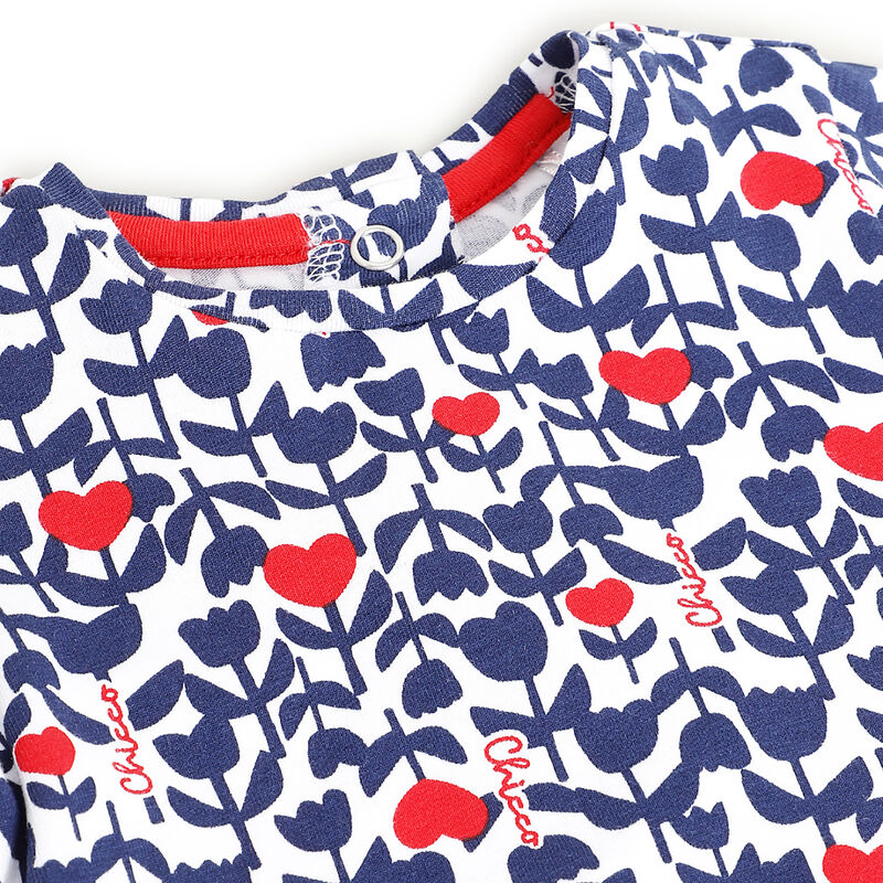 Girls Blue Printed Short Sleeve T-Shirt image number 2